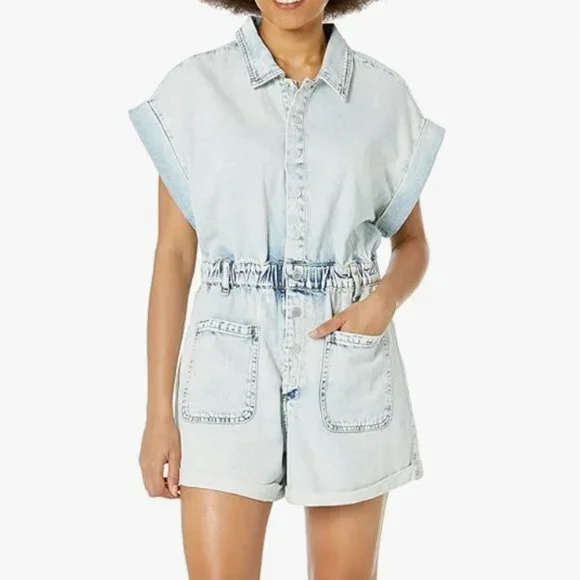 NWT Blank NYC Acid Wash Denim Romper - Picture 1 of 2
